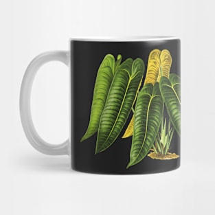 Anthurium Veitchii botanical illustration Mug